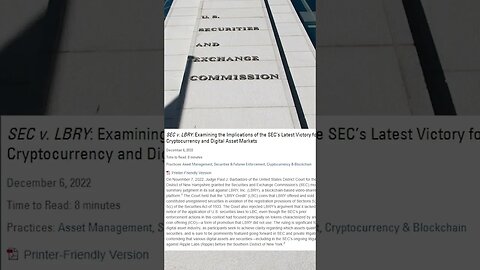 LBRY SKYROCKETS with SEC settling on security claim!