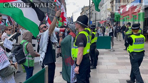 Students Rise Up - March for Palestine. McDonalds St Mary Street, Cardiff Wales