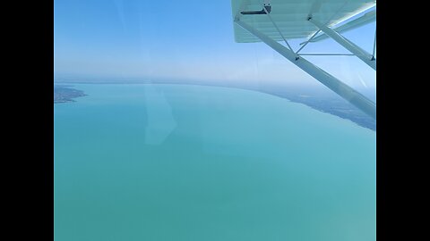 Flying over lake Balaton (Hungary)