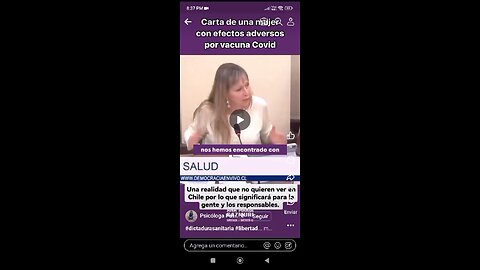 Chile - Carta de una mujer con los efectos directos de la vacuna con COVID 🧪💉☢️