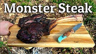 Cooking the Biggest Steak I've Seen | Bushcraft Cooking in the Woods