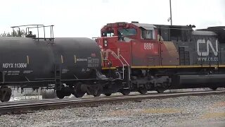 CSX B263 Tanker Train with CN Power from Fostoria, Ohio July 25, 2022