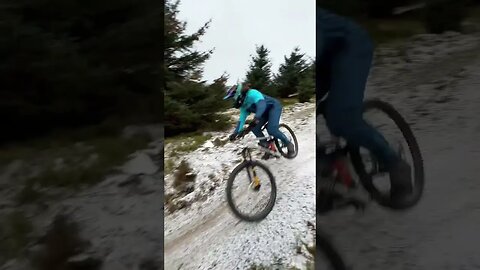 Freeride MTB sends in the snow?! #mtb #loamwolf #enduromtb #shorts