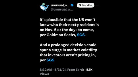 2024 election stolen? Goldman Sachs KNOWS!
