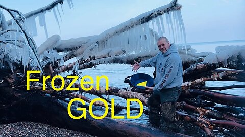 Beach mining frozen GOLD #grassrootsmining