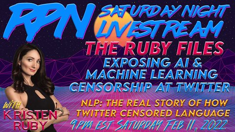The Ruby Files Part 1: Twitter’s AI Censorship Model w/ Kristen Ruby on Sat. Night Livestream