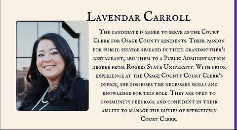 Lavendar Carroll for Court Clerk