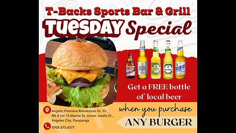 T-Backs Sports Bar and Grill Sports Schedule and free beer/soda for Tuesday May 07, 2024