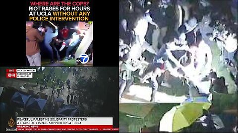 Violent Jewish Mob Invades UC LA & Brutalizes Peaceful Demonstrators. Zionist Extremists Attack