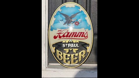 Hamm's Beer sign progress.