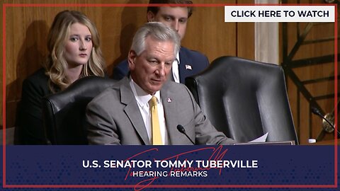 Senator Tuberville Introduces Dr. Brian Stone of Jasper, AL, to Senate HELP Hearing