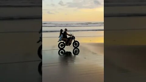 Riding the beach into the sunset