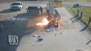GAS STATION EXPLOSION CAUGHT ON CAMERA!