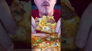 ASMR CHEESY BUFFALO CHICKEN PIZZA ! * no talking mukbang eating sounds * 먹방