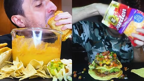 ASMR CHEESY TACO BELL VS. HOMEMADE MEXICAN FOOD mukbang 먹방