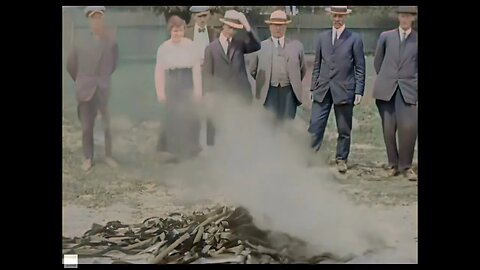[1916] Censors Burning Movies in Ontario Canada 9 miles of movie burned. Enhanced by AI 4k 60fps