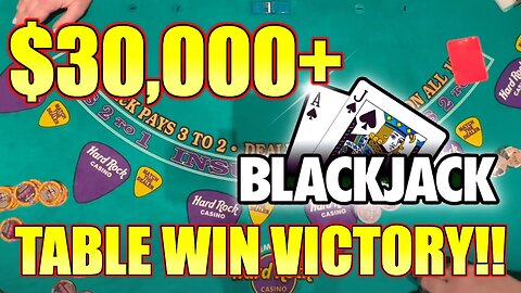 MASSIVE BLACKJACK!! Over $30,000 Combined Table Win! $10,000 Buy-In - Double & Splits For The Win