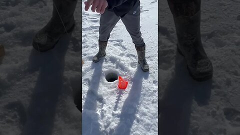 Ice fishing with tip up