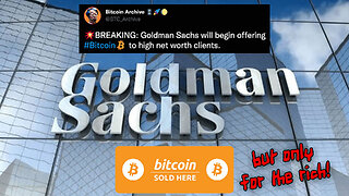 Goldman Sachs is now offering ₿itcoin to their 'High Net Worth Clients'! 🏦💰🤑