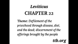 Leviticus Chapter 22 (Bible Study)