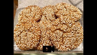 Crispy Cookies with Tahini and Sesame Seeds / Τραγανά Μπισκότα Με Ταχίνι Και Σουσάμι