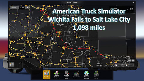 American Truck Simulator, Wichita Falls to Salt Lake City, 1,098 miles