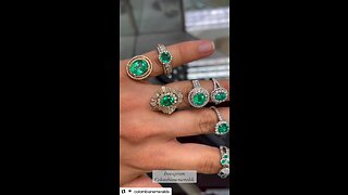 Colombian emerald anniversary Engagement Statement bridal Rings - High End Emeralds