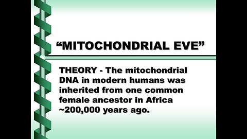 DNA with closest link to mitochondrial Eve - Humankind was born Adam' and 'Eve ?