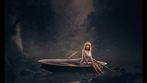 Girl & Boat Dark Moody Photoshop Manipulation Tutorial & Color Grading
