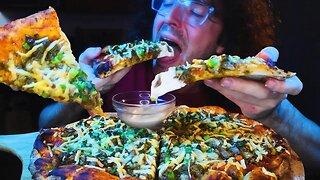 JALAPENO SAUCE SPICY CHICKEN PIZZA ! + Ranch Dip! * ASMR NO TALKING * | Nomnomsammieboy