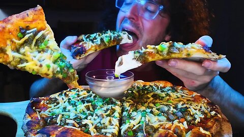 JALAPENO SAUCE SPICY CHICKEN PIZZA ! + Ranch Dip! * ASMR NO TALKING * | Nomnomsammieboy