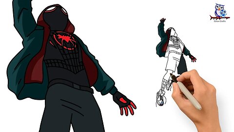 How to Draw Miles Morales Leap of Faith Spider-Man / Step by Step