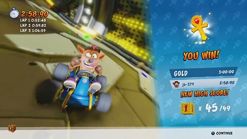 Crash™ Team Racing Nitro-Fueled (PS4) - Adventure Mode (Easy) - Relic Race - Oxide Station