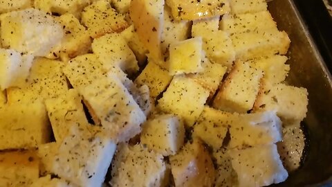 Homemade Garlic Butter Sourdough Croutons