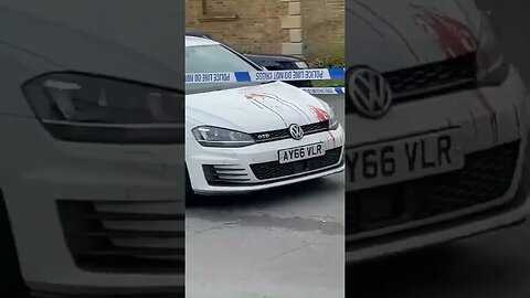 CRIME SCENE BLOOD ON CAR