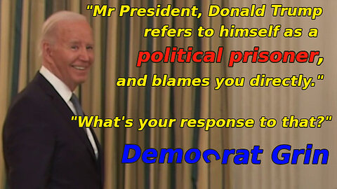 Trump considers himself political prisoner, Biden responds with grin. Peak Prosperity podcast clip.