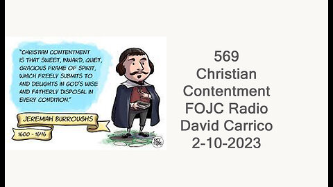 569 - FOJC Radio - Christian Contentment - David Carrico 2-10-2023