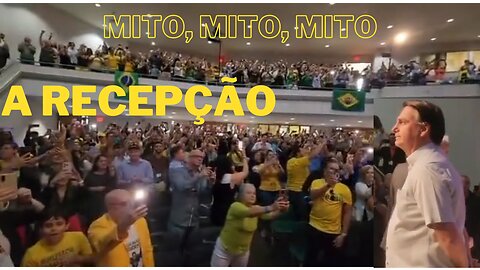 Bolsonaro recepcionado por multidão gritado “MITO” “MITO” em Boca Raton na Flórida.