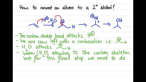 How to convert an alkene to a secondary alcohol?