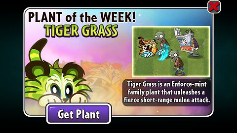 Plants vs Zombies 2 - Epic Quest - Money Plant Showcase - Tiger Grass - February 2023