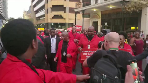 EFF members leave the House, address the media