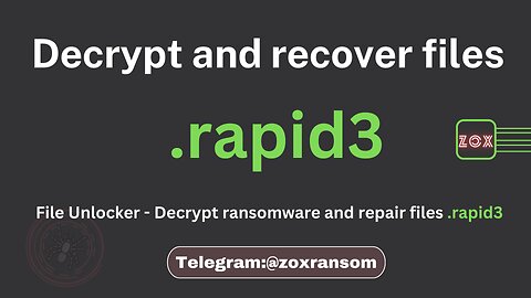 File Unlocker - Decrypt Ransomware and repair files .rapid3