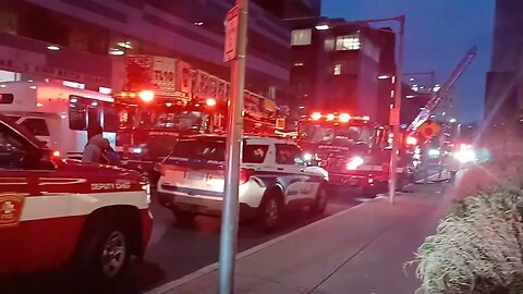 Boston fire department respond to a struck box at Brigham and Women's Hospital