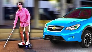 Blind Guy on Hoverboard prank!