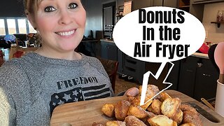 Extremely Easy Donuts in the Air Fryer | Using Buttermilk Biscuits | Large Family Mom