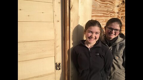 Girls Making Their Own Home Made Wooden Door