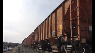 A ballast train and a short intermodal
