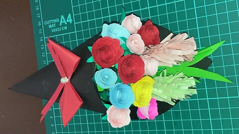 Paper flowers bouquets home make