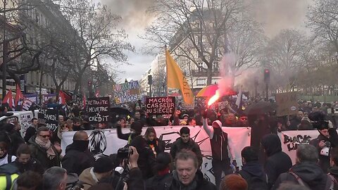 Paris / France - Rally / Manifestation against Macrons pension reforms - 11.02.2023