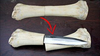 Forging a Hidden BONE KNIFE from a Bearing